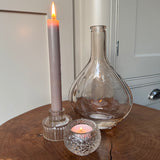 Smokey Brown Glass small 2-way candle holder - 2 styles