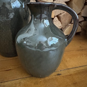 Dark Olive Glazed Ceramic Vases&nbsp;
Available in 3 styles; Short with handle H22cm, Tall with Handle H32.5cm &amp; Round wide vase H20cm