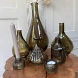 Olive Green Glass Vase Collection - 5 styles