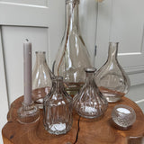 Smokey Brown Glass small 2-way candle holder - 2 styles