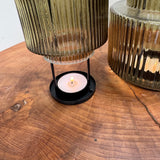 Olive Green Glass Candle holders - 2 sizes