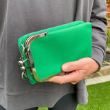 Green Faux Leather Cross Body Purse/Mobile Bag