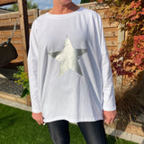 Chalk - White Olivia Top with a Silver Rustic Star