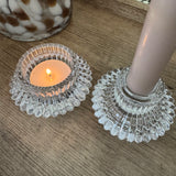 Clear Glass 2-way candle holder
