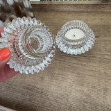 Clear Glass 2-way candle holder