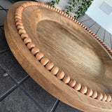 Wooden Round Beaded Display Tray Plate 30cm