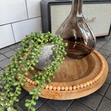 Wooden Round Beaded Display Tray Plate 30cm