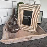 Whitewashed Wooden striped Photo Frames - 2 Sizes