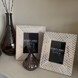 Whitewashed Wooden distinct Striped geometric pattern standing Photograph Frames

Available in 2 sizes - Frame H25.5cm 6x4"photo / H28cm 7x5"photo

