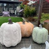 Ceramic Pumpkin - Low Large Pale Orange