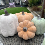 Ceramic Pumpkin - Low Small Pale Orange H10cm