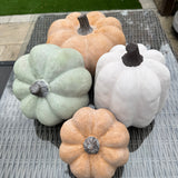 Ceramic Pumpkin - Low Small Pale Orange H10cm