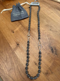 Eliza Gracious - Grey Tiger Eye effect large bead long necklace