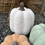 Ceramic Pumpkin - Wide Cotton White