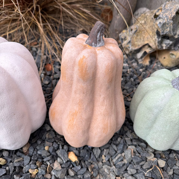 Ceramic Pumpkin - Tall Pale Orange H23cm