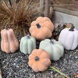 Ceramic Pumpkin - Low Small Pale Orange H10cm