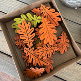 Autumnal wooden Leaves confetti boxes - 2 colours/styles