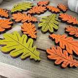 Autumnal wooden Leaves confetti boxes - 2 colours/styles