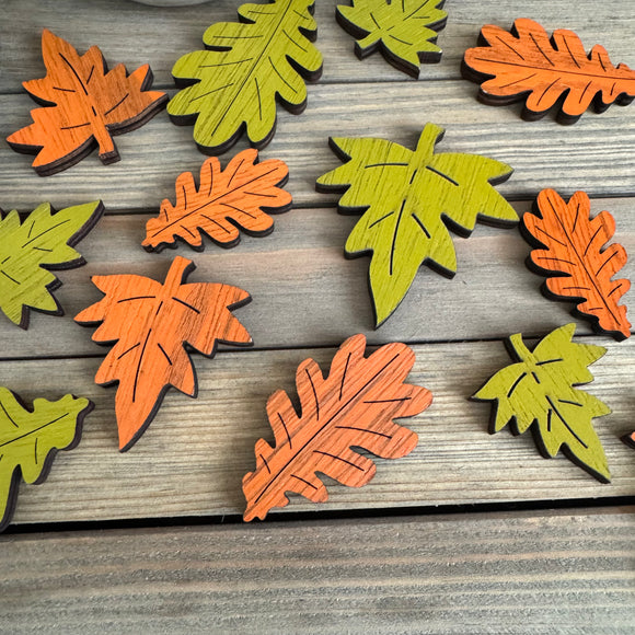 Autumnal wooden Leaves confetti boxes - 2 colours/styles