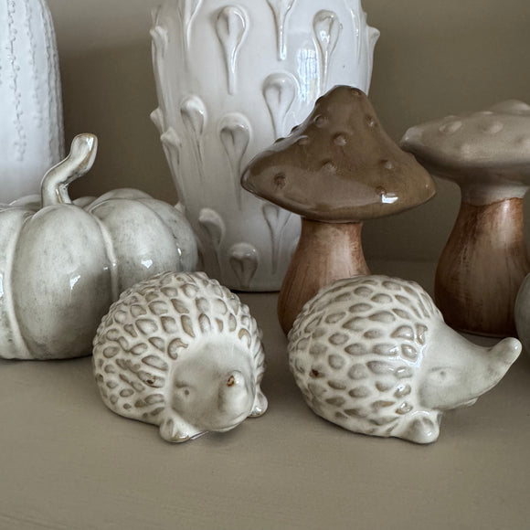 Ceramic Rustic Beige Hedgehog Decorations - 2 styles
