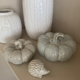 Beige Mottled Ceramic Pumpkins - 2 sizes