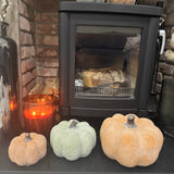 Ceramic Pumpkin - Low Small Pale Orange H10cm