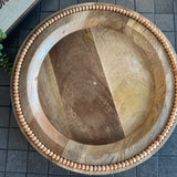 Round wooden beaded Display Plate 40cm