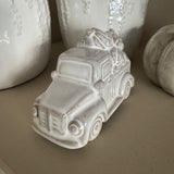 New to the Autumnal collection; Off White rustic glazed detailed ceramic Truck loaded with Pumpkins -&nbsp;H8.5 x L12.5 x D6cm