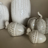 Off White Ceramic Truck filled with Pumpkins L12.5cm