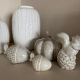 Off White Ceramic Truck filled with Pumpkins L12.5cm