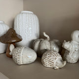 Off White Ceramic Truck filled with Pumpkins L12.5cm