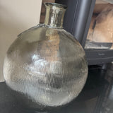 Round Glass Light Amber Ribbed Vase H42cm  *CLICK & COLLECT ONLY*