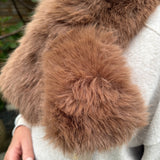 Faux Fur Scarf - Mocha Mousse