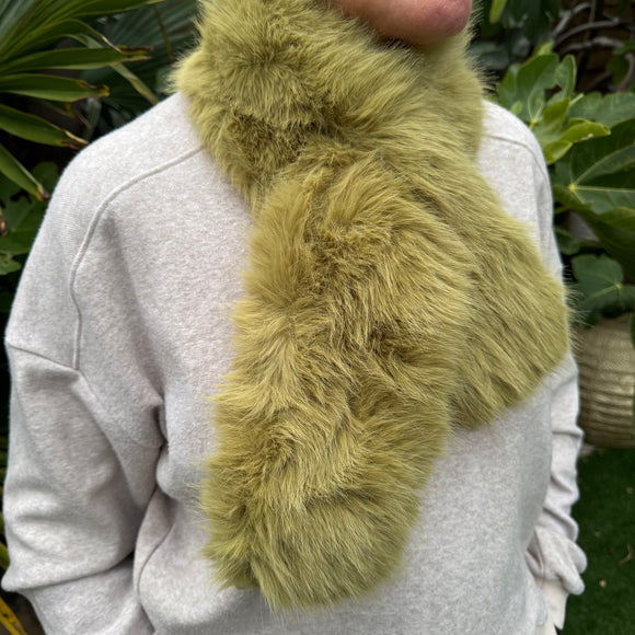 Faux Fur Scarf -  Artichoke