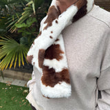 Fur Scarf - Cow Print