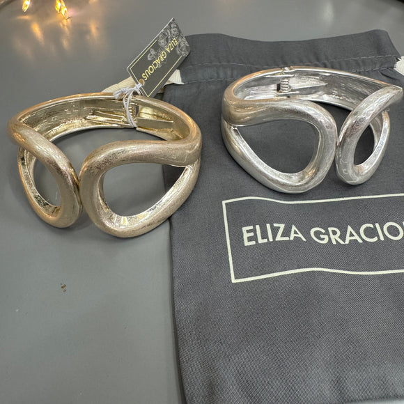 Eliza Gracious - Twin circle Hinged stirrup style Bangle | 2 colours