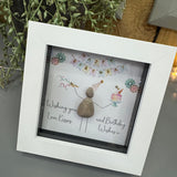 Pebble Art by La De Da Living&nbsp;

Award winning keepsake gifts - Handmade in the Cotswolds&nbsp;



Mini Framed Pebble Art - White block square frame 12.5cm
'Wishing you love kisses and Birthday wishes'