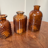 Brown Bottle Glass Bud Vase Collection - 4 Styles