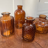 Brown Bottle Glass Bud Vase Collection - 4 Styles