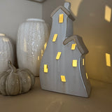 Stone Glazed Ceramic Light up Houses - 2 sizes