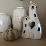 Stone Glazed Ceramic Light up Houses - 2 sizes