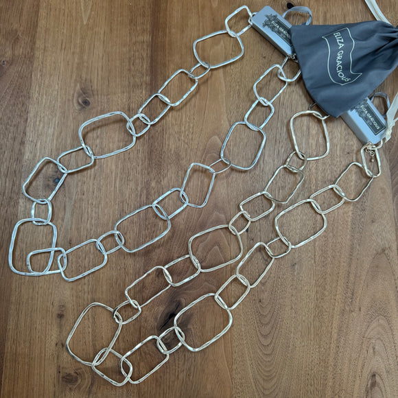 Eliza Gracious - Long Rectangular Link Necklace | 2 Colours
