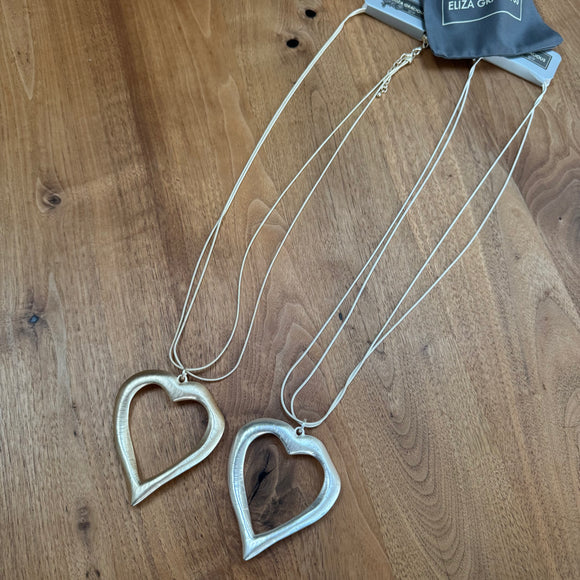 Eliza Gracious - Long large open Heart Necklace | 2 Colours