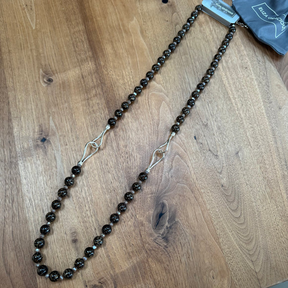 Eliza Gracious - Tiger Eye effect large bead long necklace