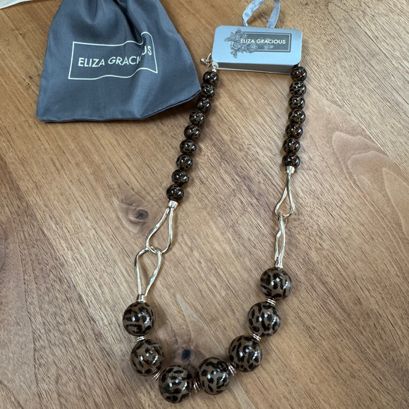Eliza Gracious - Tiger Eye effect large bead Short necklace
