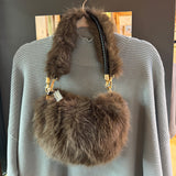Eliza Gracious - Faux Fur Bag with 2 straps | Beige