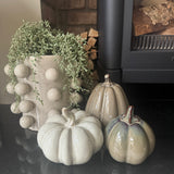Beige Mottled Ceramic Pumpkins - 2 sizes