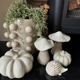Beige Mottled Ceramic Pumpkins - 2 sizes