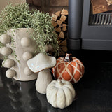 Orange criss cross Ceramic Pumpkin