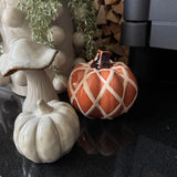 Orange criss cross Ceramic Pumpkin